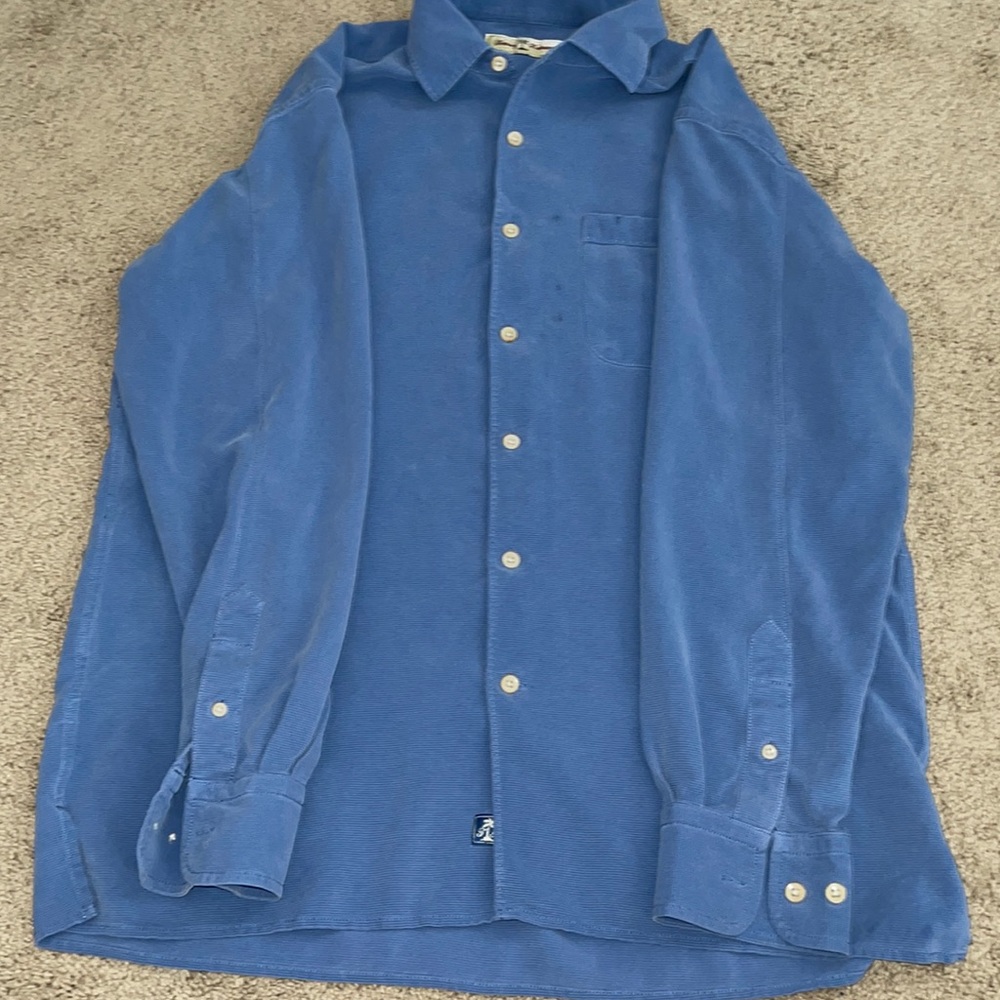 Blue long sleev Tommy Bahama silk shirt